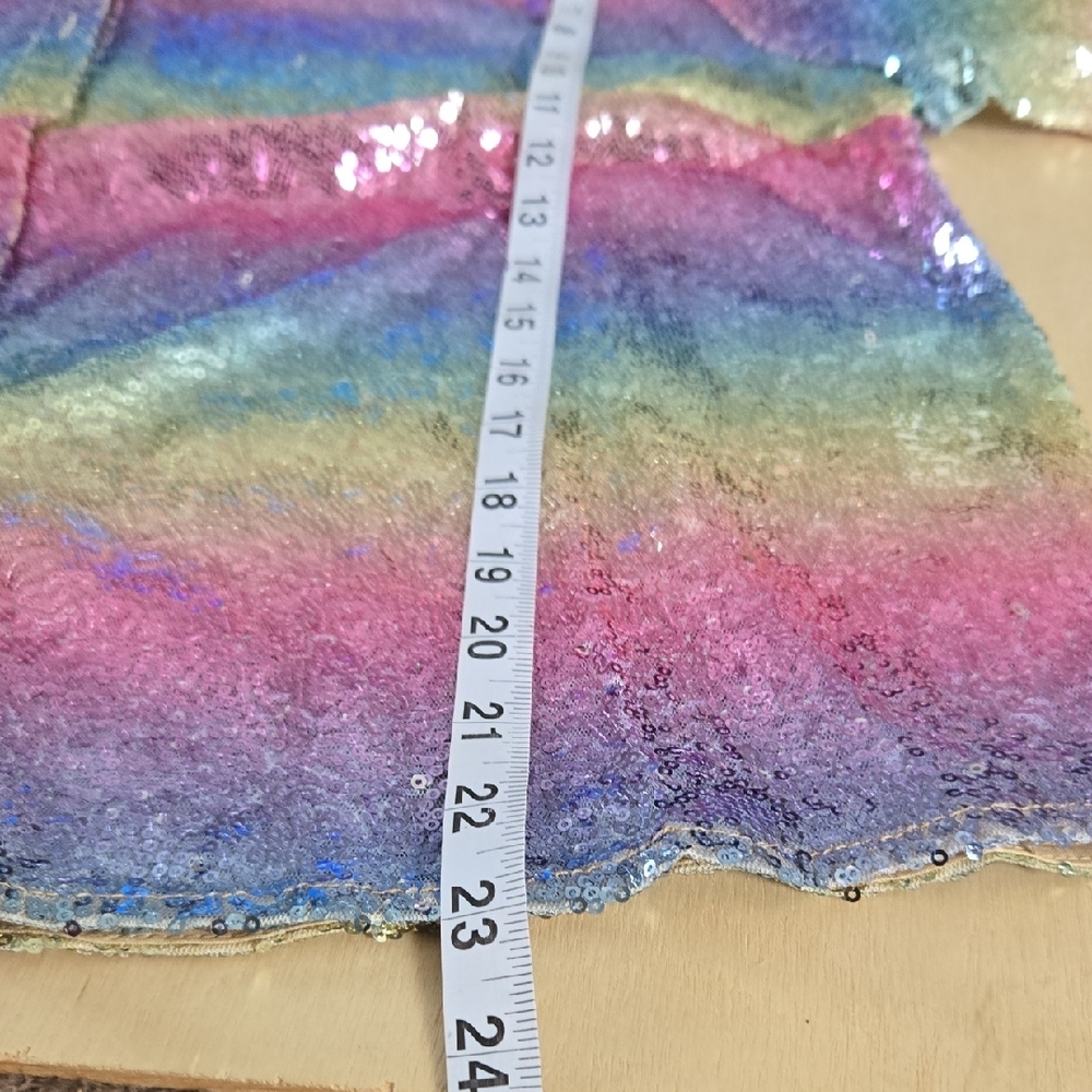 CH8 NWT Main Strip Multicolor Sequin Pantsuit Blouse Flare Leg 2 Pc Sm Md Lg - Picture 6 of 11